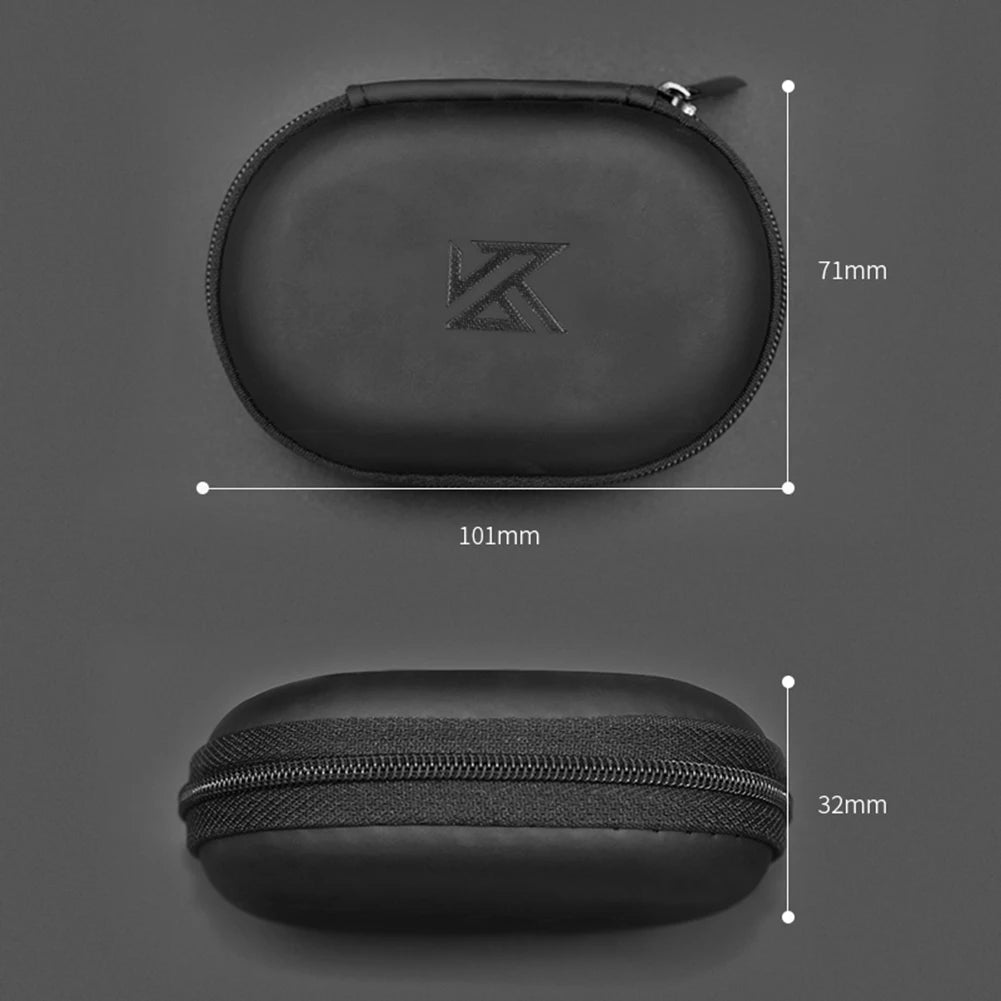 KZ Earphone Accessories Hard Case Bag With Logo Portable Oval Headset PU Storage Box For ZST ZS10 PRO X EDX Pro AS24 DQS ZNA