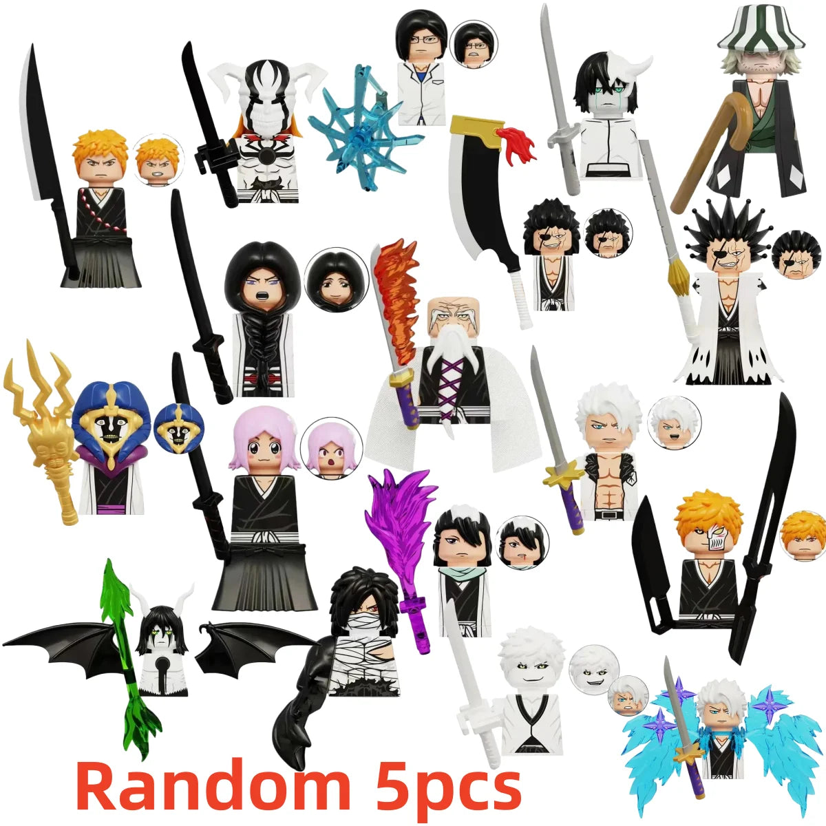 Blind Box KDL816 KDL824 Building Blocks Mini Model Figures Anime Bleach Kurosaki Ichigo Kuchiki Rukia Cartoon Christmas Gift Toy