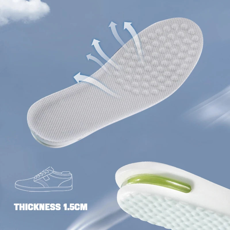 1Pair Height Increase Insole for Feet Comfort Plantar Fasciitis Shoes Insoles Men Women Sports Air Shock Absorbing Shoe Pads