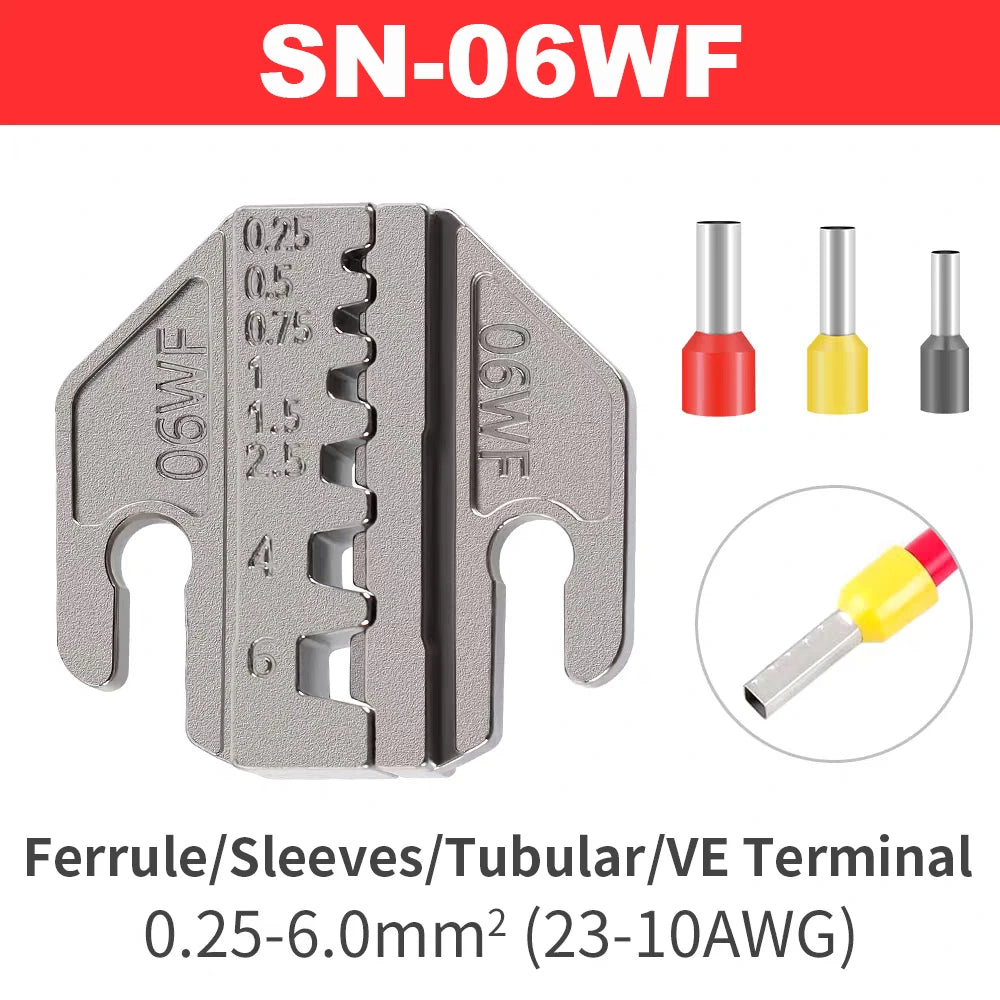 SN Series Crimper Tools Plier 4mm Slot Jaws Set For Crimping Non Pre Insulated/Solar/Ferrule/Coaxial Cable/Open Barrel Terminals