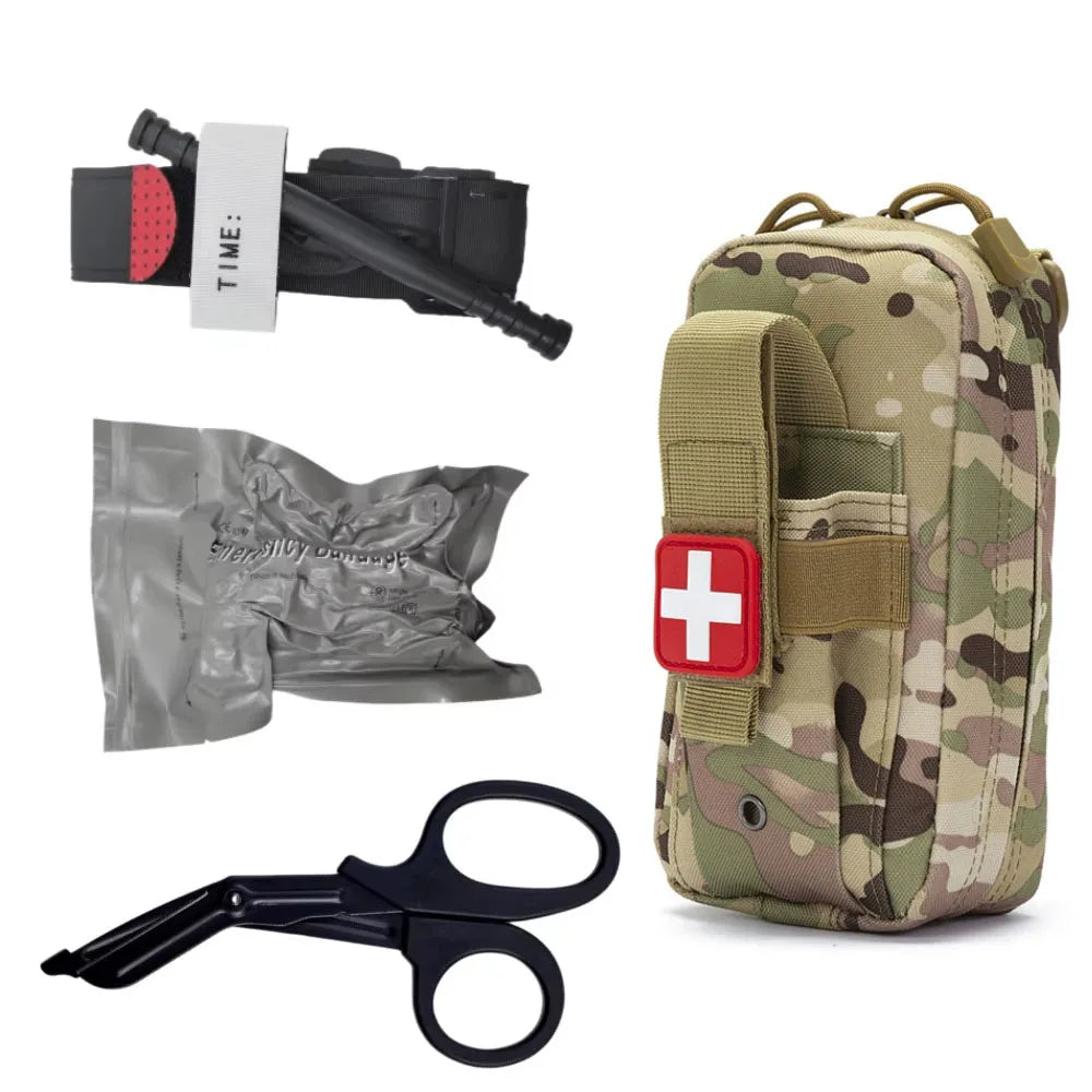 Professional Medical Rescue First Aid Kit with Tourniquet EDC Pouch Molle System for Outdoor Camping Hiking Emergency Survival