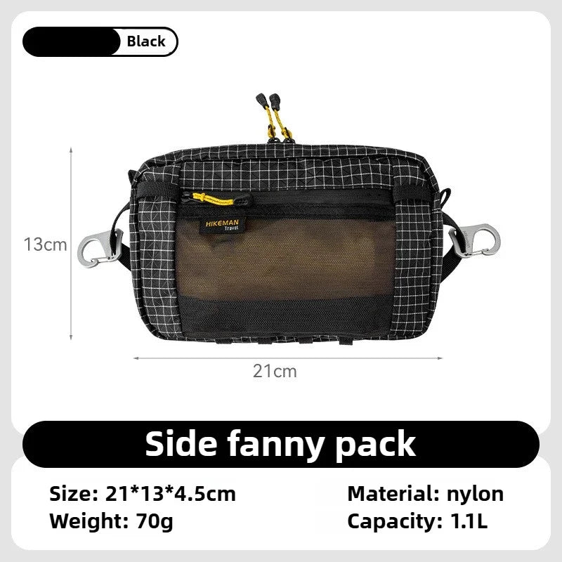 Dyneema Tactical UHMWPE Fanny Pack Waterproof UltraLight 1.1L Multi Pocket for Cycling Running Hiking Camping Outdoor Sports