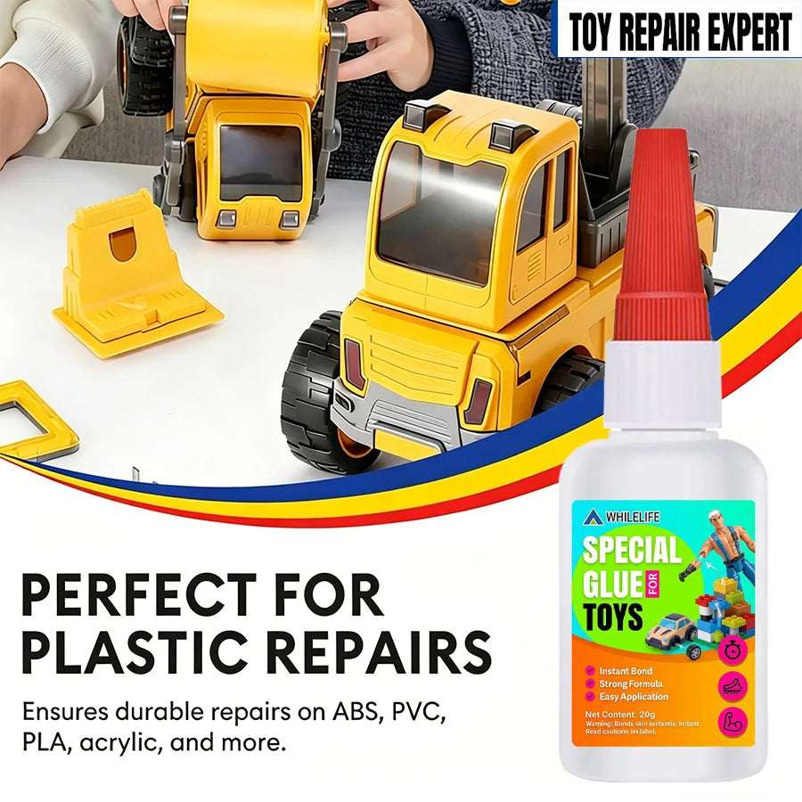 20g Instant Plastic Toy Repair Glue Strong Adhesive for ABS PVC PLA Acrylic Model Fixing Quick Dry Multi-purpose Bonding Glue