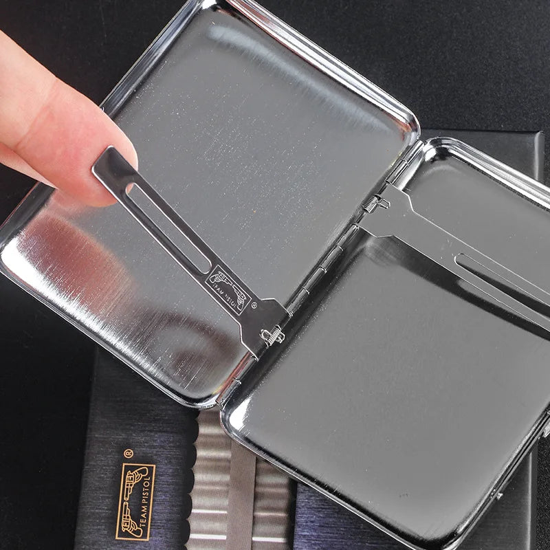 Stainless Steel Mirror Cigarette Case Gold Retro Portable Pocket Cigaret Pack 18 Cigarette Boxes Man Smoker Gift