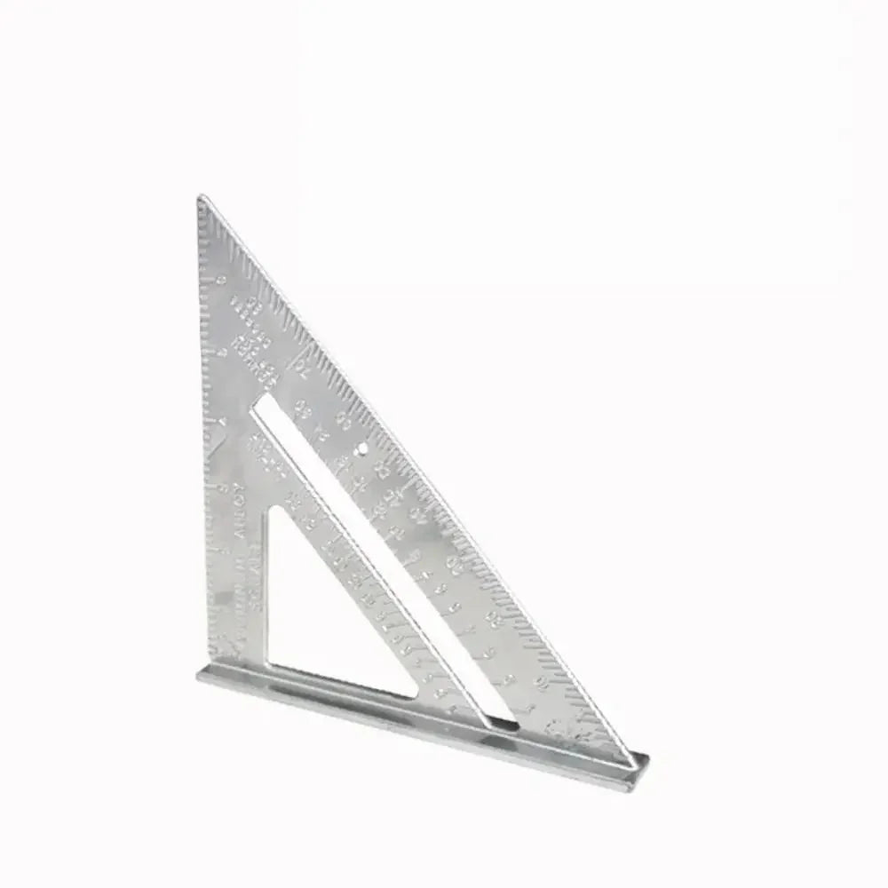 7-Inch Triangle Ruler Aluminum Alloy Measurement Tool with Inch & Metric ScaleCarpenter Speed Square Angle Ruler for Woodworking