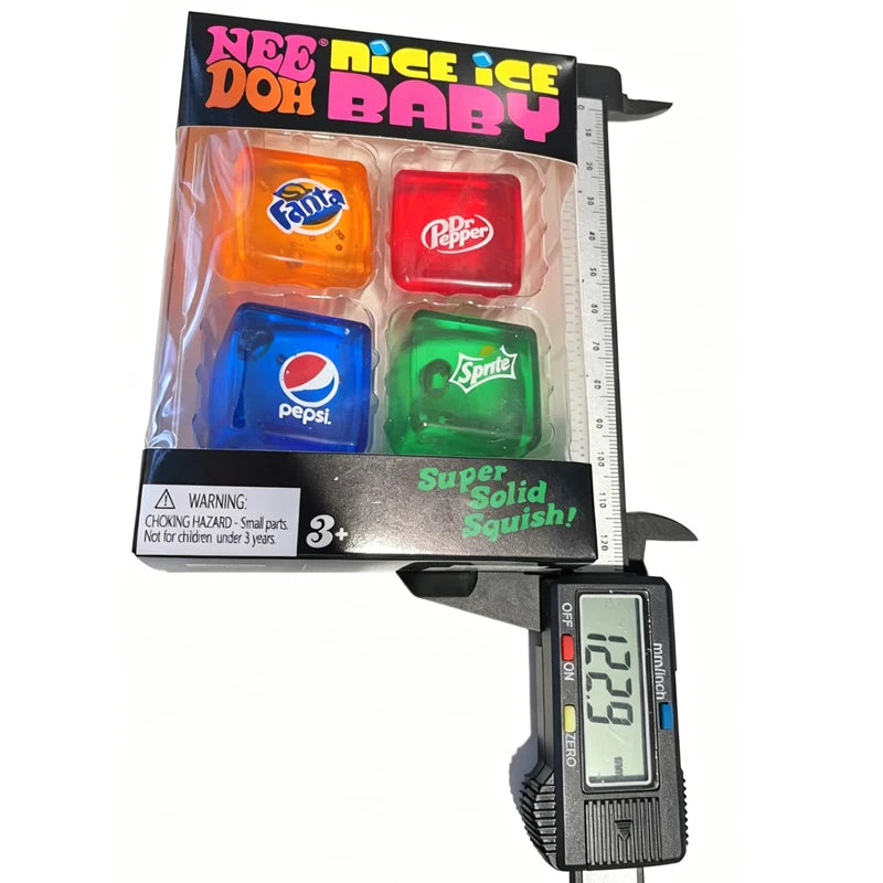 New Schylling NeeDoh Nice Cube Squishy Fidget Toy Set, Sensory Stress Relief Squeeze Cube, Anxiety Calming Focus Desk Toy, Porta