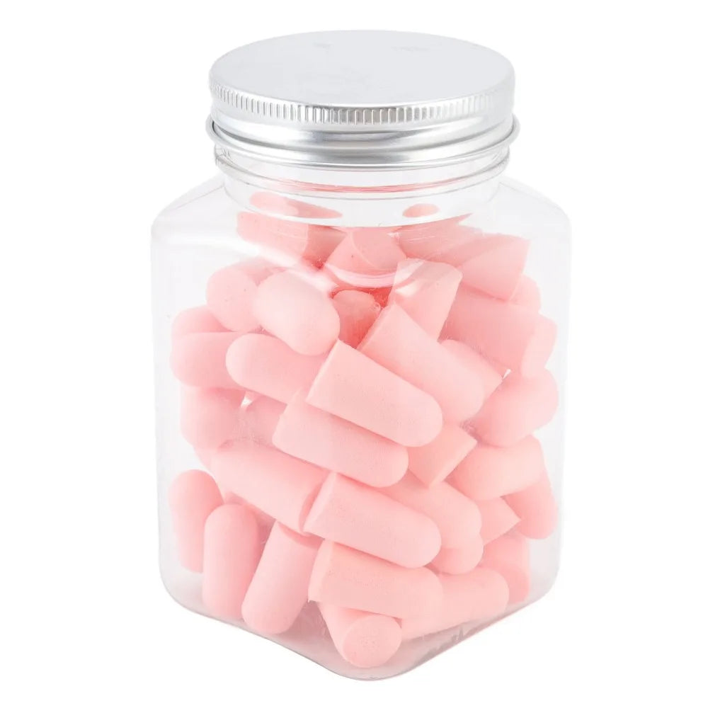 60Pcs Slow rebound memory foam Foam Ear Plugs Effective noise blocking Pink Noise Cancelling Earplug Skin-friendly soft texture