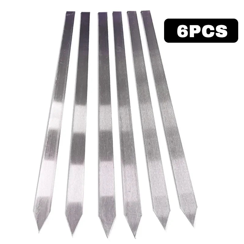 4/5/6pcs 19inch Stainless Steel BBQ Skewers for Shish Kebab Flat Kebab Skewers for Kebab Turkish Style Paneer Tikka Turkish