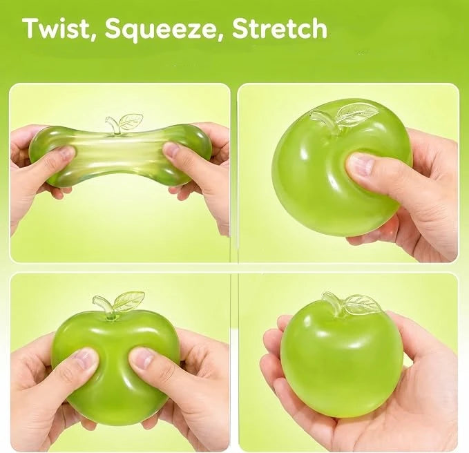 Simulation Apple Squishy Toys, Green Pink Apple Stress Balls Soft Fruit Squishies Squishy Squeeze Balls，For Creative Gift