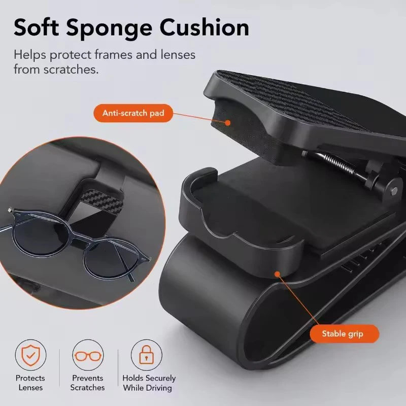 Car Sunglasses Clip Sun Visor Glasses Holder Card Ticket Holder Stable Storage Clips Eyeglasses Hanger Car Interior Accessories