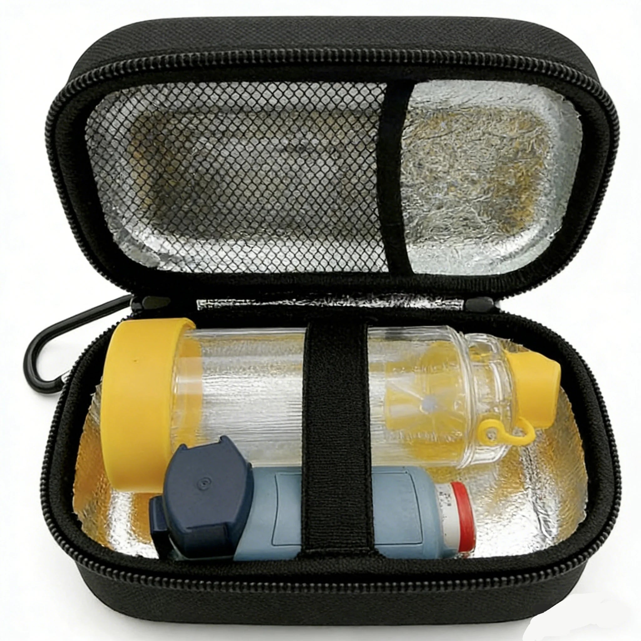 1pc Asthma Inhaler Travel Case ，Portable Nebulizer Case/bag , Includes Inhaler Holder Case Only, Black