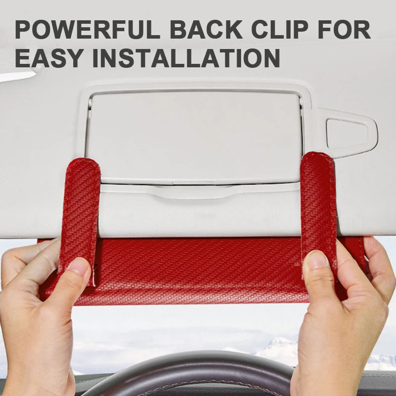 SEAMETAL Car Sun Visor Tissue Box Carbon Fiber Tissue Storage Case Universal Auto Interior Clip-on Style Paper Towel Storage Bag