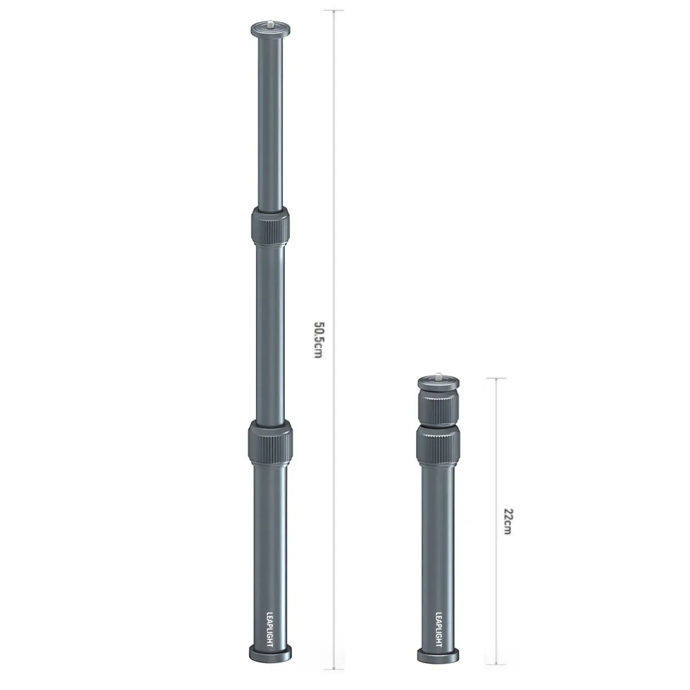 Leaplight All Metal Aluminum Alloy Tripod Stand, Central Axis Extension Rod Stretchable Desktop Selfie Stick