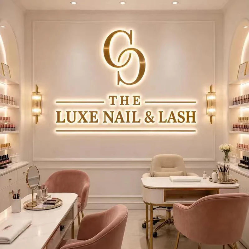 Custom Business Logo Backlit Metal Sign LED Letter for Personalized Brand Beauty Salon Spa Clinic Outdoor Shop Signage CE/UL