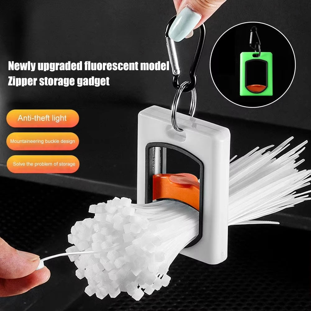 Square Cable Tie Organizer Fluorescent Cable Tie Organizer Portable Reusable Storage Cable Tie Holder Cable Tie Storage Tool