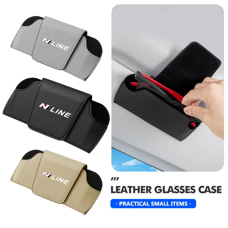 For Hyundai Car Glasses Case Sunglasses Storage Box Clip N Line i20 i30 Sonata Tucson Azera Elantra Veloster