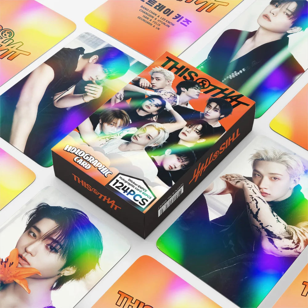 124 Laser Cards K-Pop Boy Group Mini Album THIS&THAT Flash Cards Celebrity Stickers LOMO Cards Fan Collection Gift
