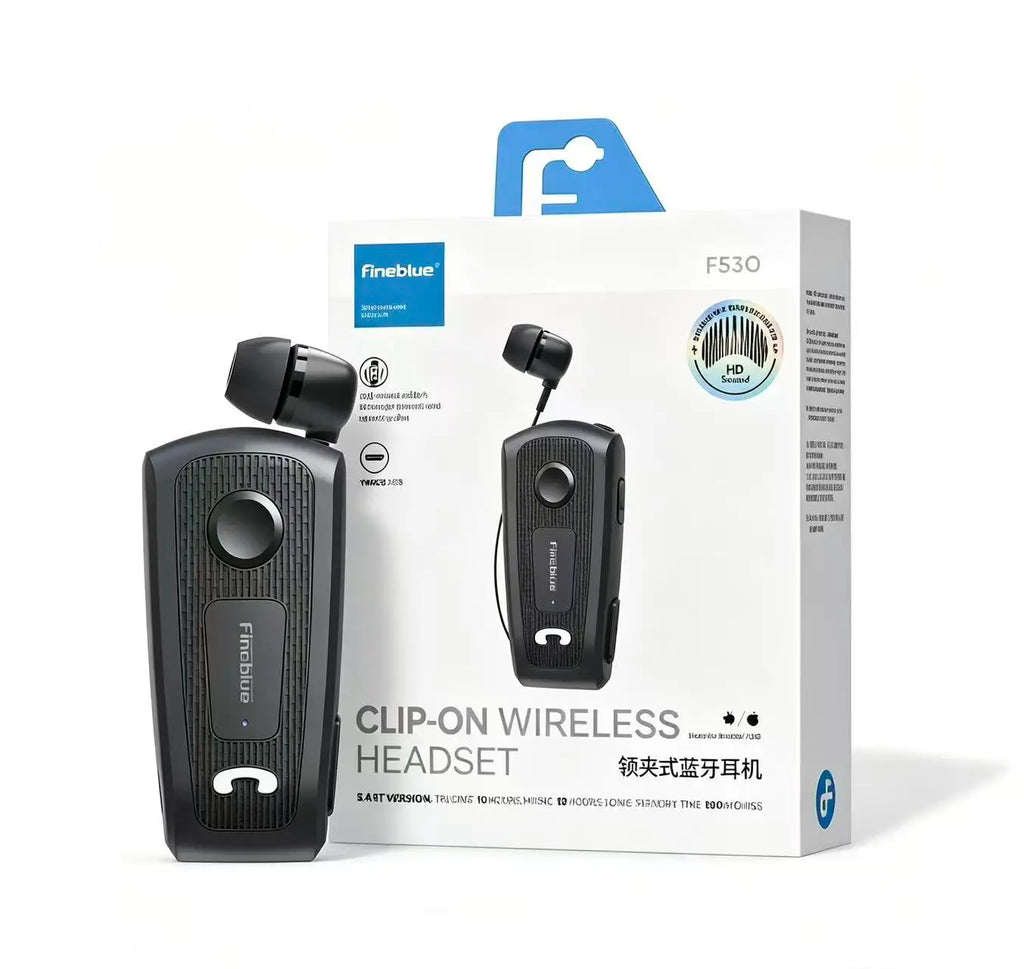 Fineblue F530 pk F920 retractable wireless headphones Bluetooth headphones white with cable clip hands-free earbuds