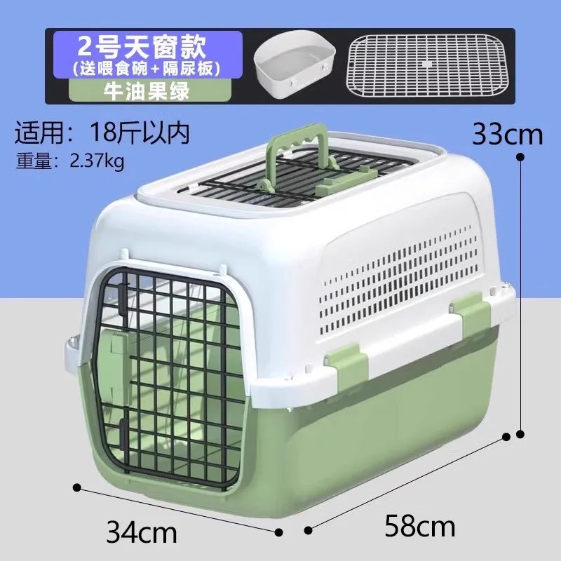 ‌Large Dog Crate for Air Travel - Pet Carrier with Wheels, Foldable Kennel for Golden Retriever, Airline Approved Portable Cage