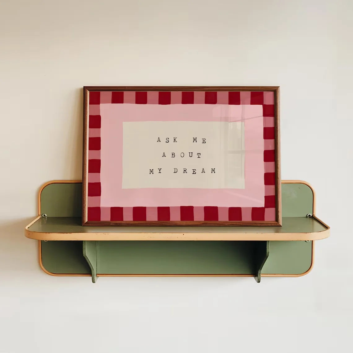 Retro Bedroom Wall Art, Checkered Wall Art, Mid Century Print, Bedroom Prints, Ask Me About My Dream Print, Wall Art For
