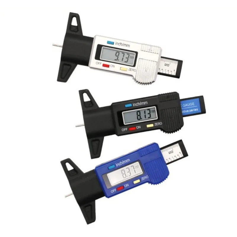 Digital Car Tyre Tire Tread Depth Gauge Meter Measurer Tool Caliper Thickness Gauges Tread Brake Pad Shoe Tire Monitoring System