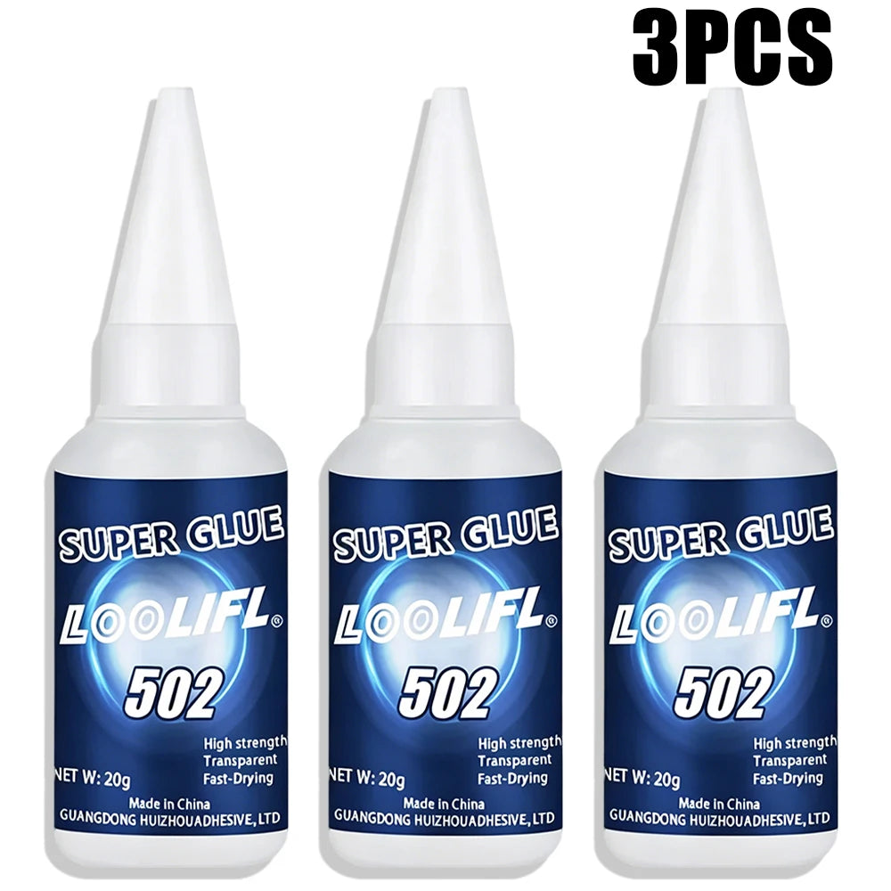 Super Instant Glue Clear Strong Adhesive Universal Repair Glue for Crafts Toy Metal Rubber Glass Wood Ceramic Leather Daily Fix