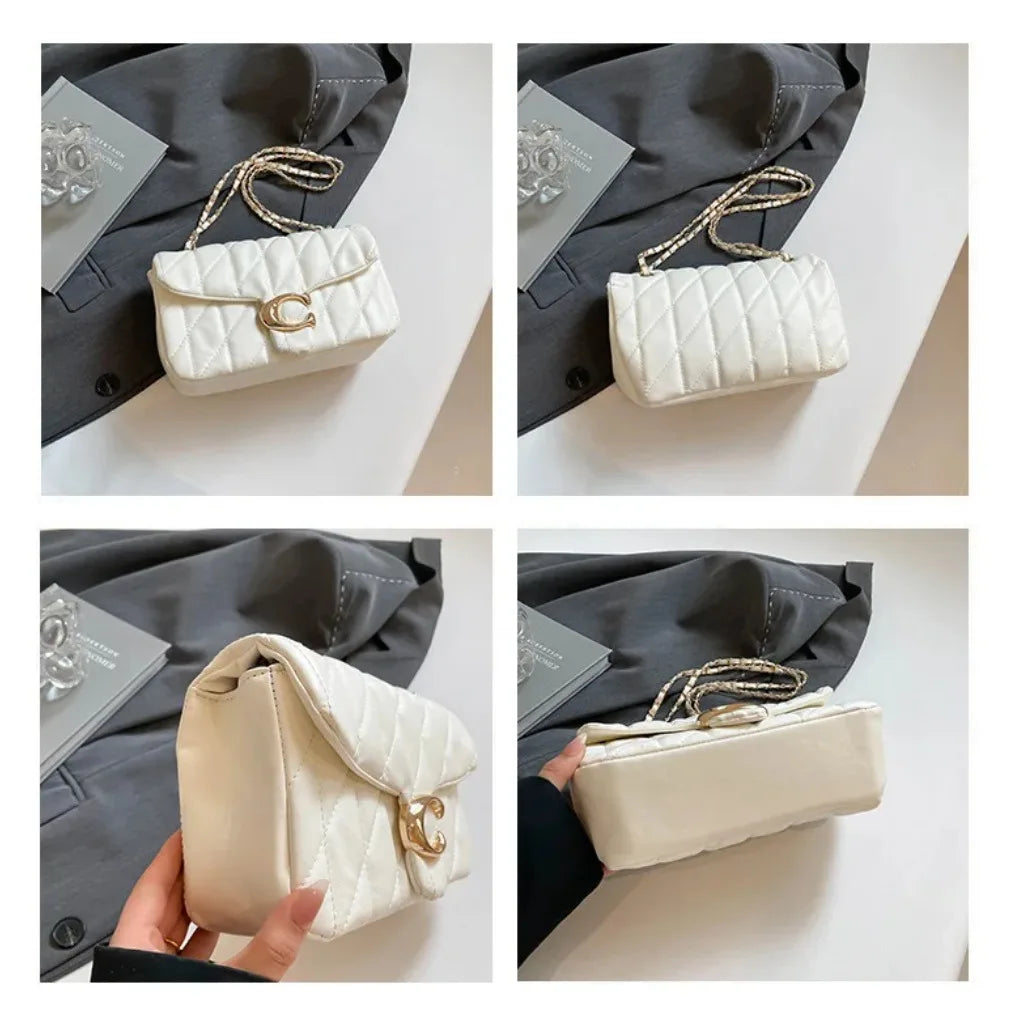 Cross-border Rhombic Embroidered Shoulder Bag Chain Messenger Bag Fashion Classic Underarm High-Quality Ladies Small Bag