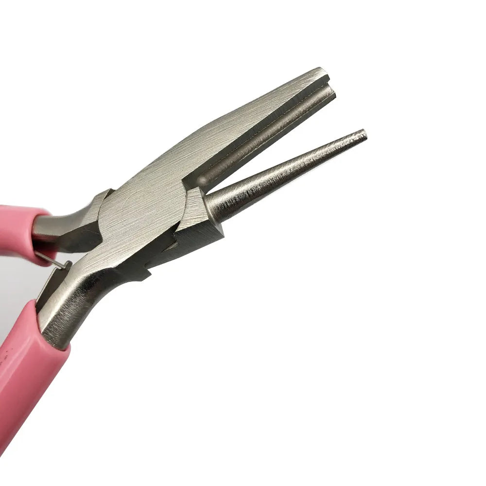 4.5 Inch Pink Round Concave Pliers Wire Looping Pliers Mini Precision Pliers Wire Bending Tools for DIY Jewelry Making Hobby Pro