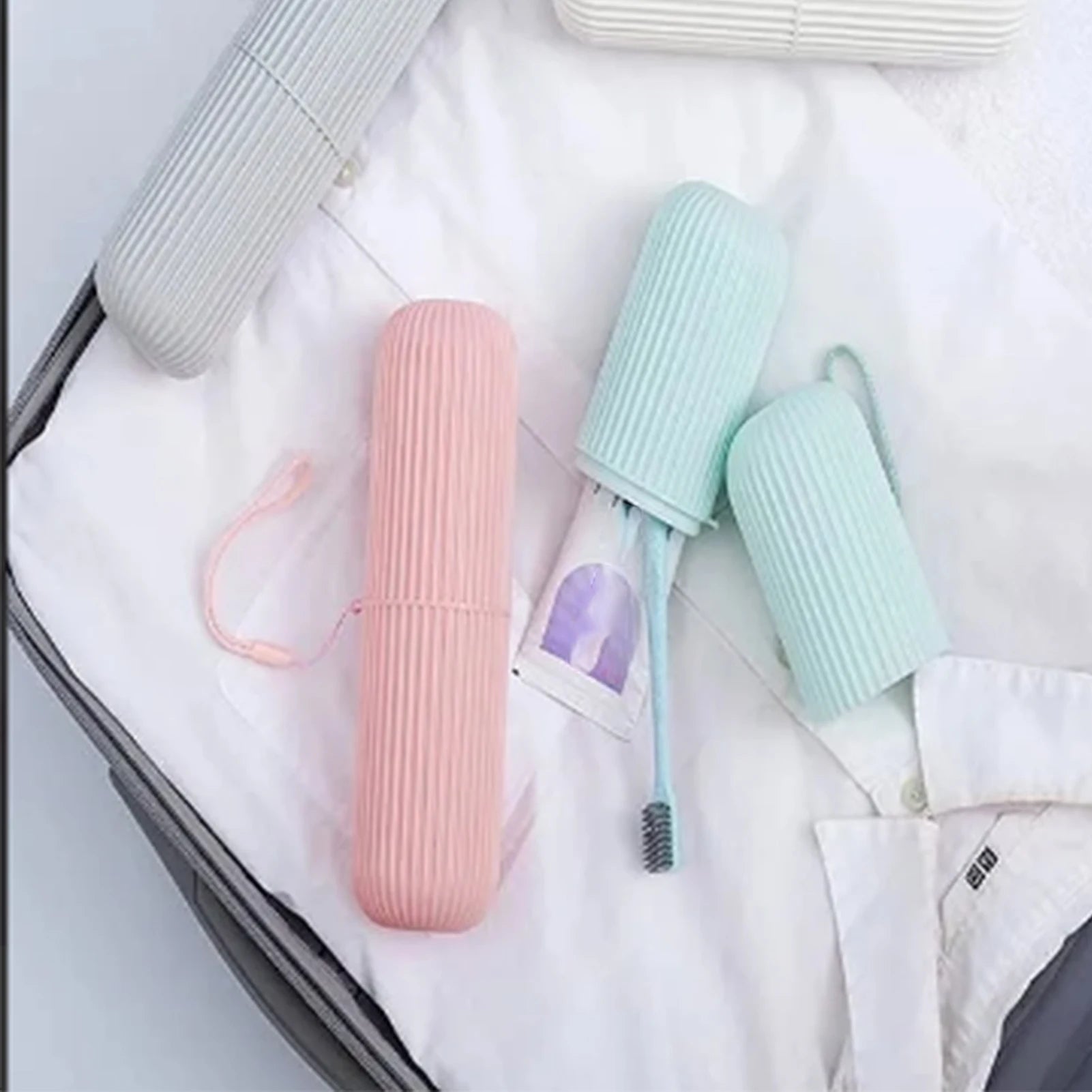 Toothbrush Cup Case Multifunctional Portable Plastic Toothbrush Toothpaste Case Box for Travel Camping