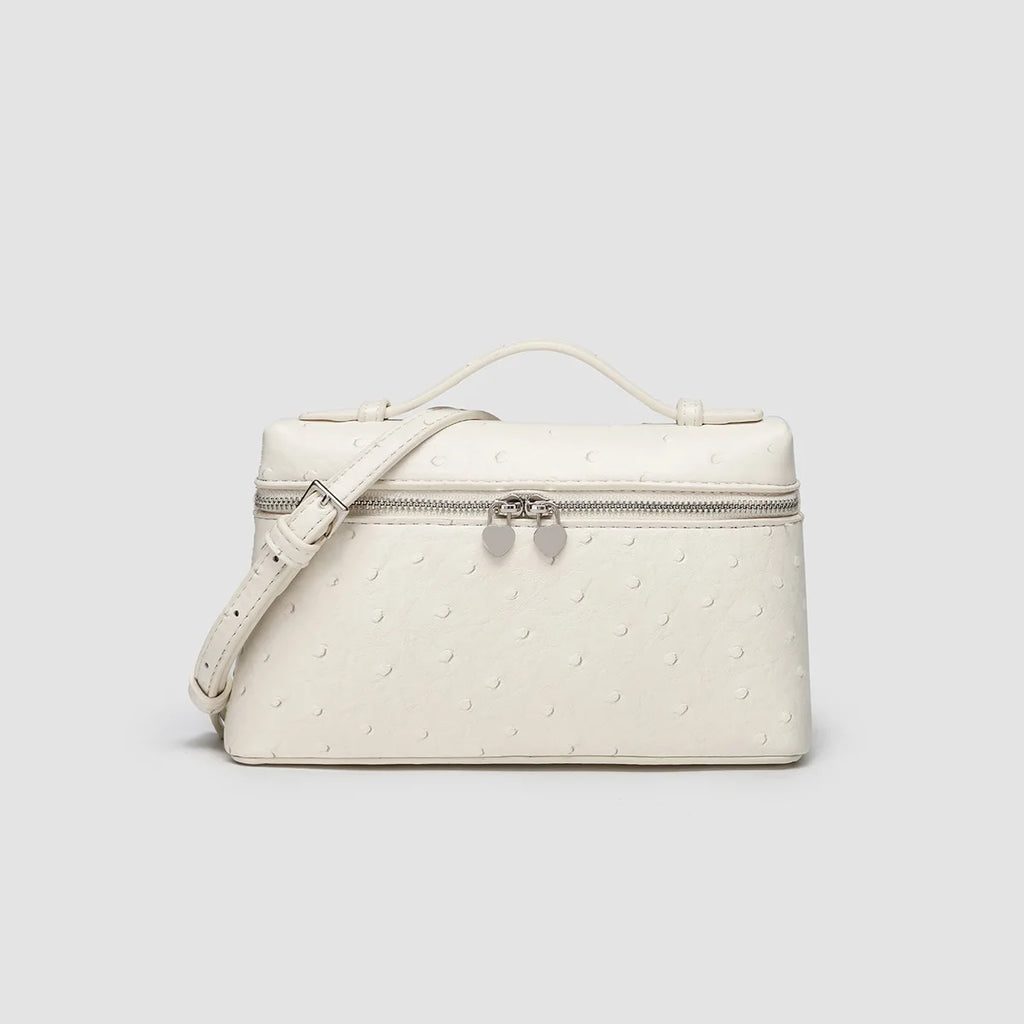 Customized name: pu leather texture, ins style lunch box bag, women's bag, new ostrich pattern commuter handbag, crossbody bag