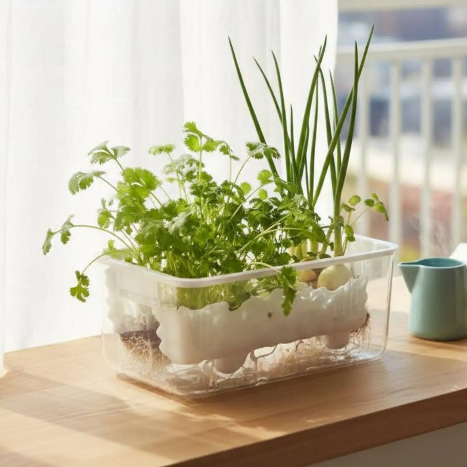 Automatic-Watering Planter Long-Lasting PET Material Transparent Plant Pot Rectangular Flower Pot Frosted Textured Design