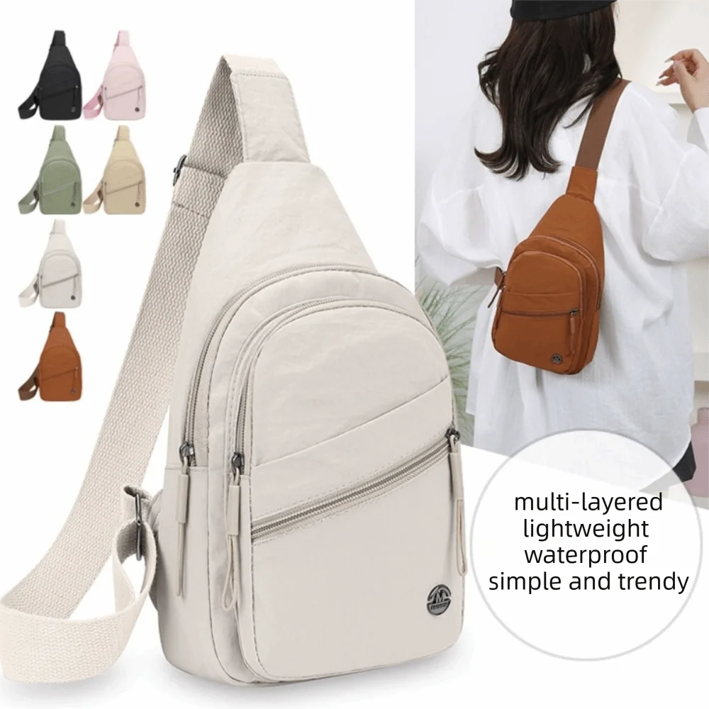 Stylish Large Capacity Crossbody Bag Waterproof Spacious Messenger Bag Multi-Pocket Nylon Material Tote Bag Travel Use