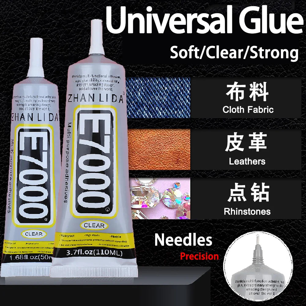 50/110ML E7000 Clear Ziai Fabric Textile Clothes Logo Patch Jewelry DIY Craft Leather Crystal Rhinestone Phone Epoxy Adhesive