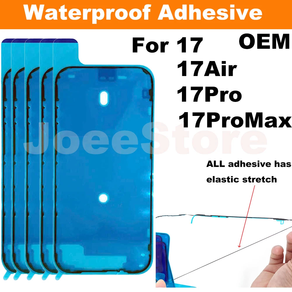 5pcs Waterproof Sticker for iPhone 17 17Pro 17ProMax 17Air Back Adhesive 3M Seal LCD Display Screen Frame Tape Glue Sticker Part