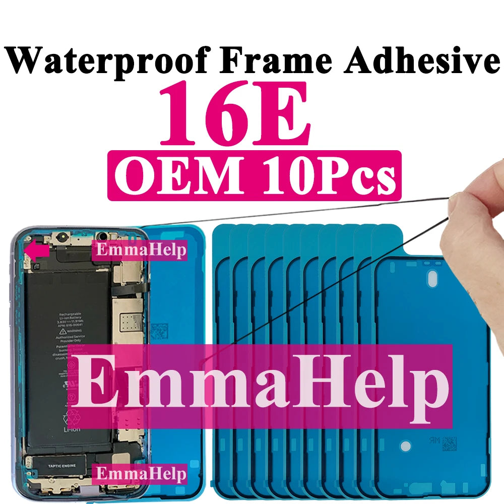 10pcs Waterproof Sticker for iPhone 16 Pro Max 17 14 13 12 11 15 XS XR 8 SE 3M Seal Adhesive Pre-Cut LCD Screen Frame Tape Glue