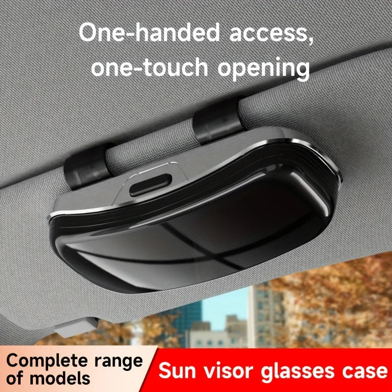Car Sun Visor Glasses Storage Box One-Hand Operation Anti-Scratch Sunglasses Holder Eyeglass Case Sun Visor Car Lenses Holder
