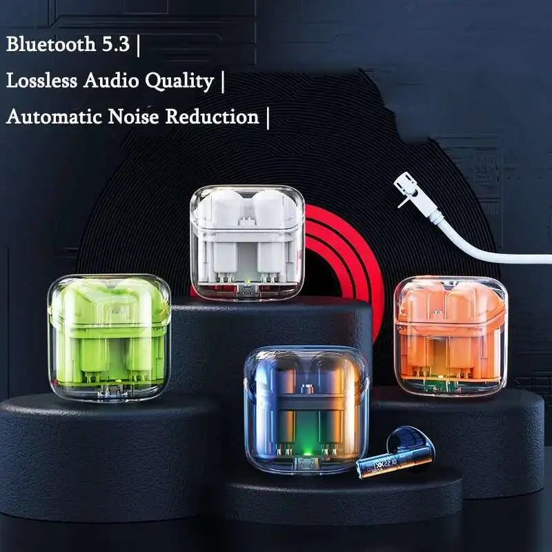 YX06 TWS True Wireless Bluetooth Earphones Transparent HiFi Stereo  ENC Noise Canceling Earbuds With Mic For Xiaomi Huawei Apple