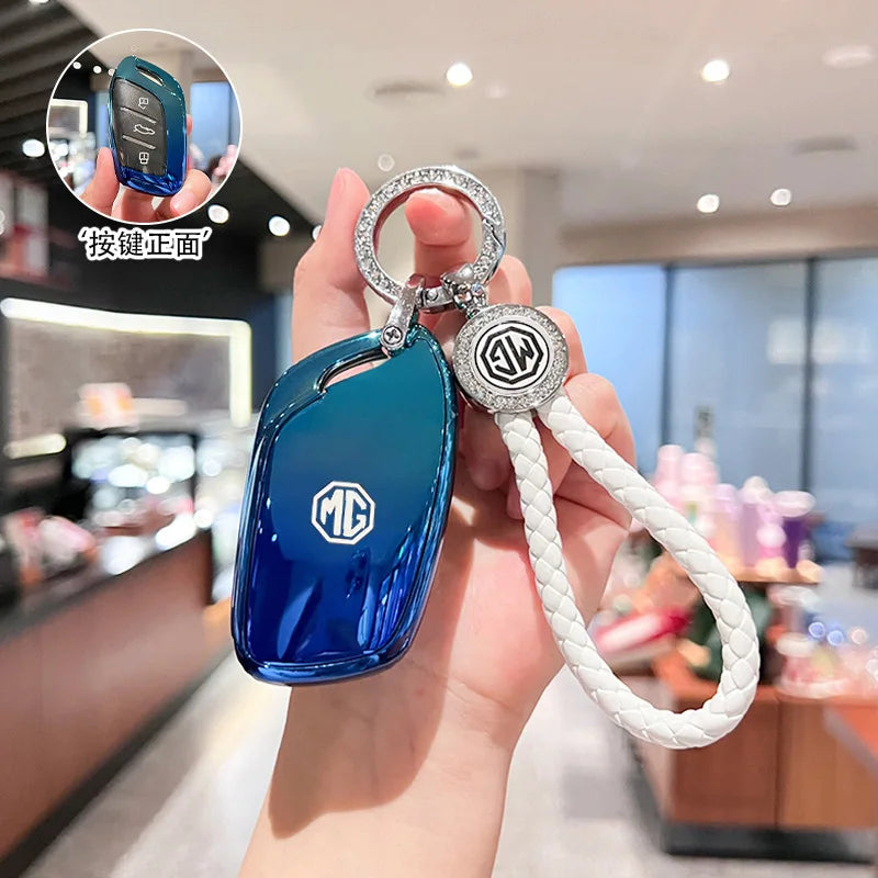 NEW Fahion Soft TPU Car Key Case Cover Shell Fob For MG ZS EV GS GT EZS HS EHS MG3 MG5 MG6 MG7 2019 2020 Styling Accessories