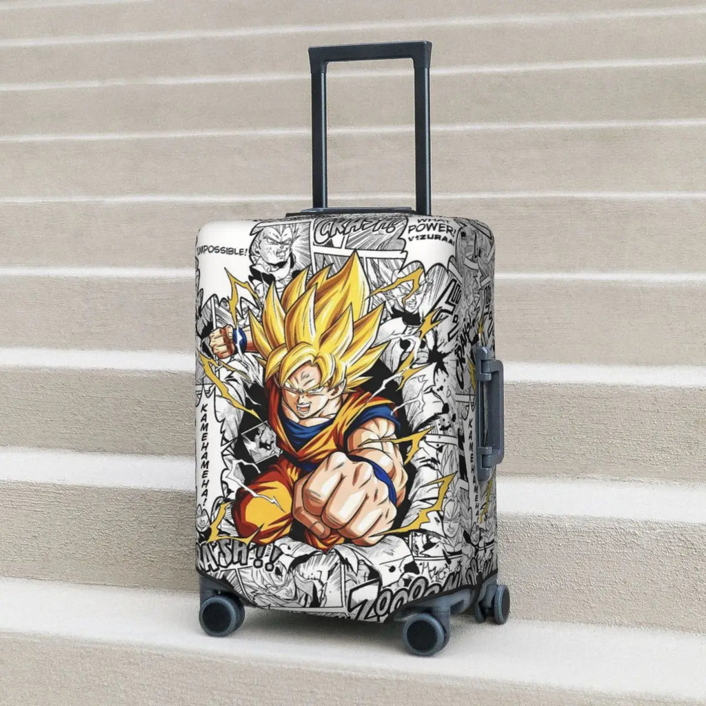 Vintage Kid Goku Dragon Ball Suitcase Cover Travel Flight Elastic Luggage Supplies Protection