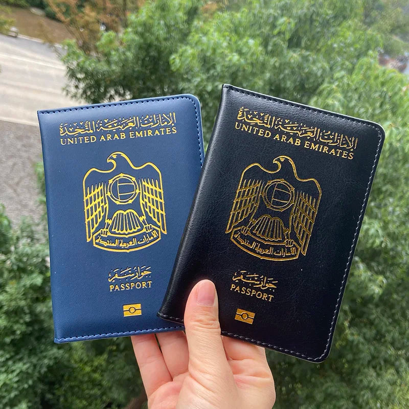 The United Arab Emirates Passport Cover Cards Holder with SIM Card Slot Travel Wallet UAE Passport