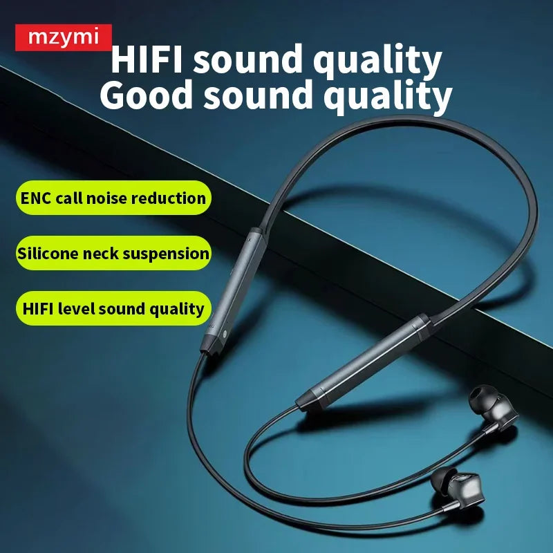 MZYMI BS09 Neckband Bluetooth5.3 Headset Hifi Sound Sport Earbuds In Ear Headphones TWS Wireless Earphones Waterproof For XIAOMI