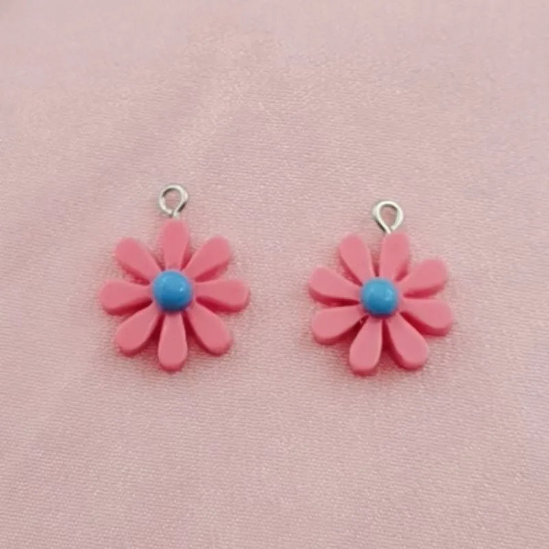 20pcs 17 * 20mm DIY resin acrylic accessories daisy sunflower pendant luggage item bracelet pendant