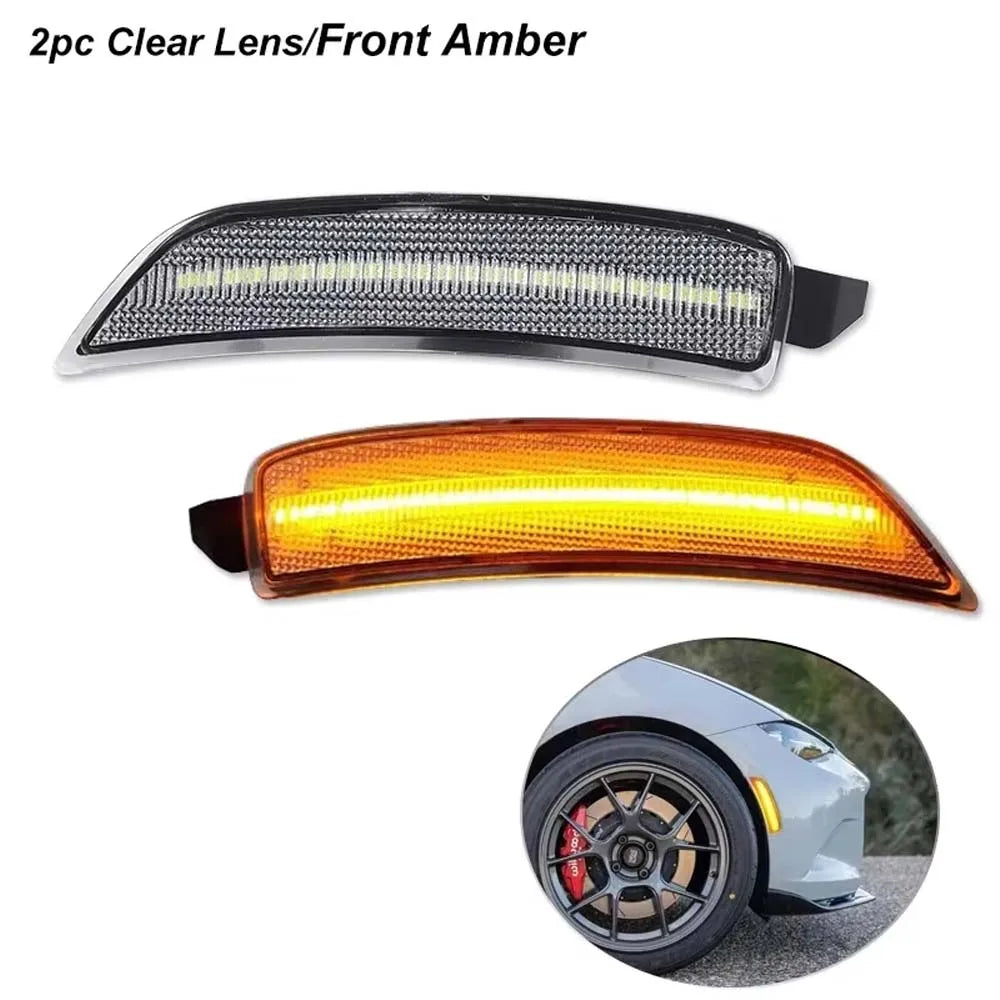 Amber/White/Red LED Front/Rear Side Marker Indicator Lights Turn Signal Light For Mazda MX-5 Miata 2016-2023 Fender Flare Lights