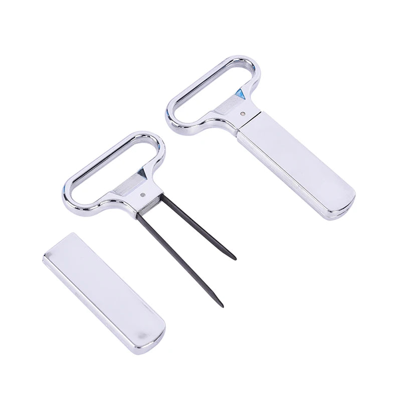 Portable Wine Bottle Opener Metal Two-prong Cork Puller Old Red Wine Champagne Opener Wine Cork Puller Home Hotel Bar Tools