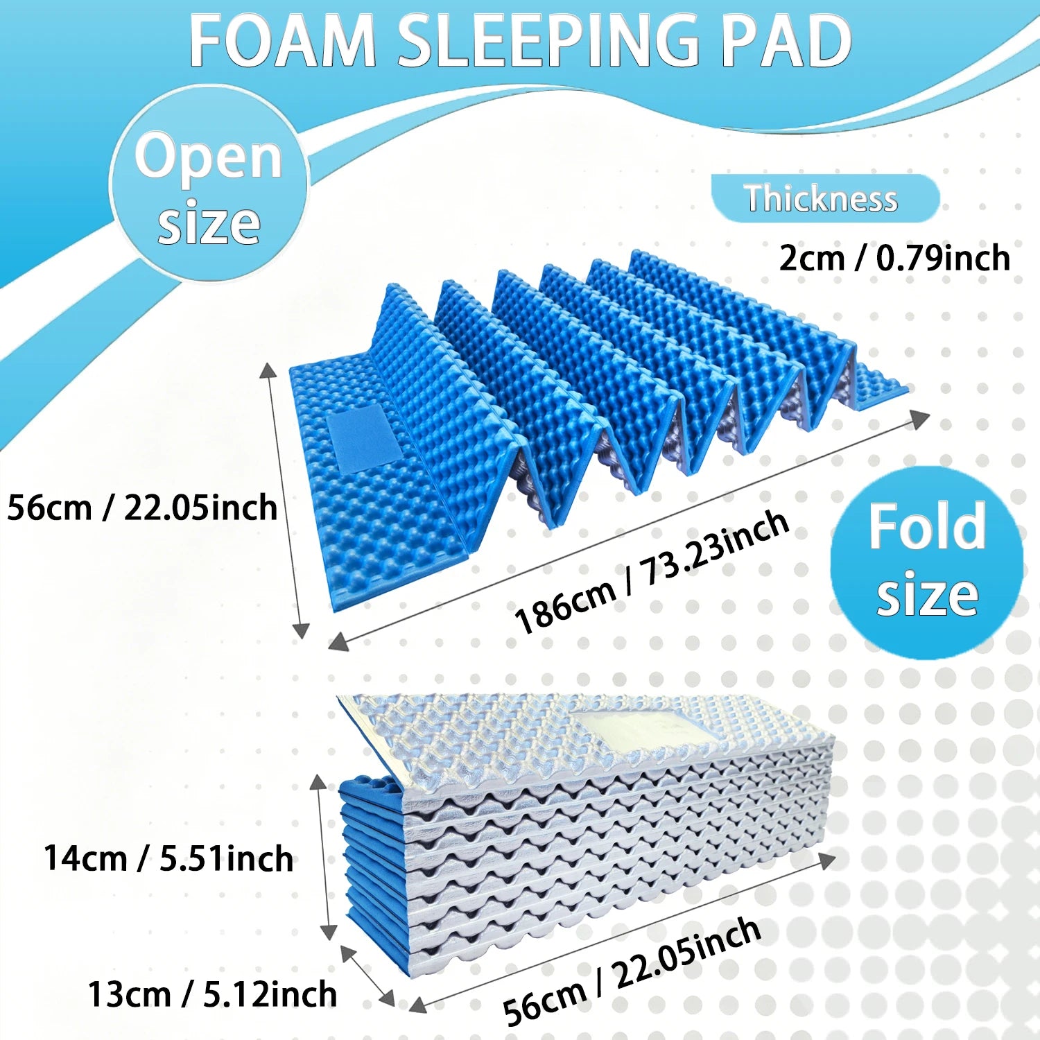 Egg Nest Sleeping Mat 330g Ultralight Aluminum Foil Pad Portable Insulated Camping Mat for Hiking Backpacking Tent Beach Yoga