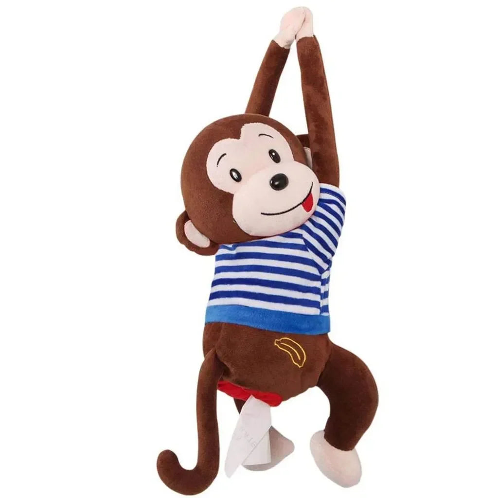 Leather Monkey Car Tissue Box Creative Armrest Box Cartoon Net Red Hanging Seat Rear Car Car Inside Draw Paper Box