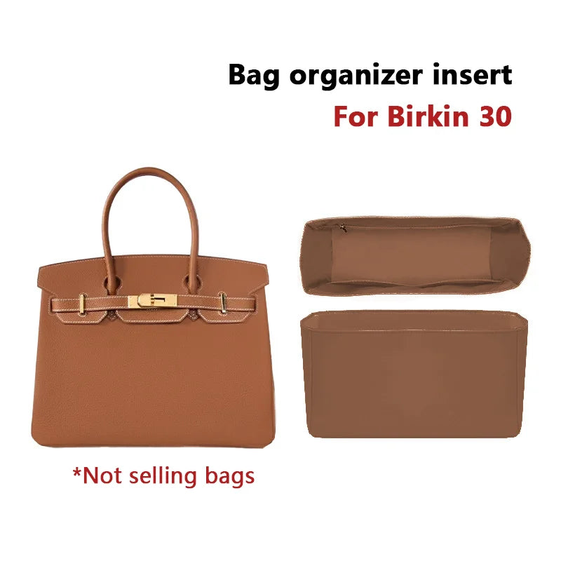Bag Insert for Birkin 25 Purse Organizer with Support Shaper Tidy Storage Space-Saving Lightweight Durable Bag