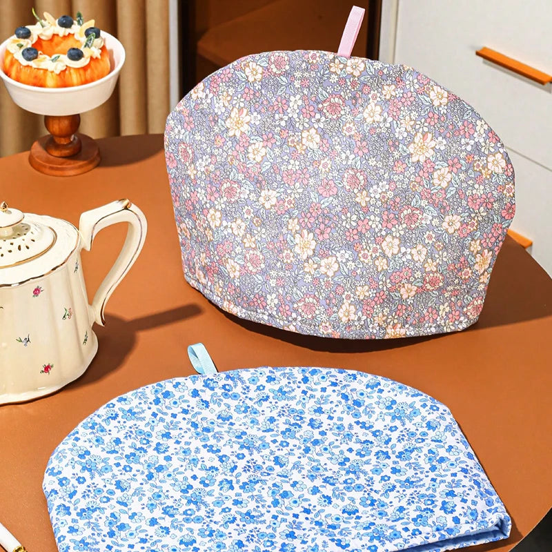 Househeld Teapot Keep Warm Cover Fabric Art Fragment Flower Cotton Dust Cover Anti-scald Cup Kettle Thermal Insulation Cover