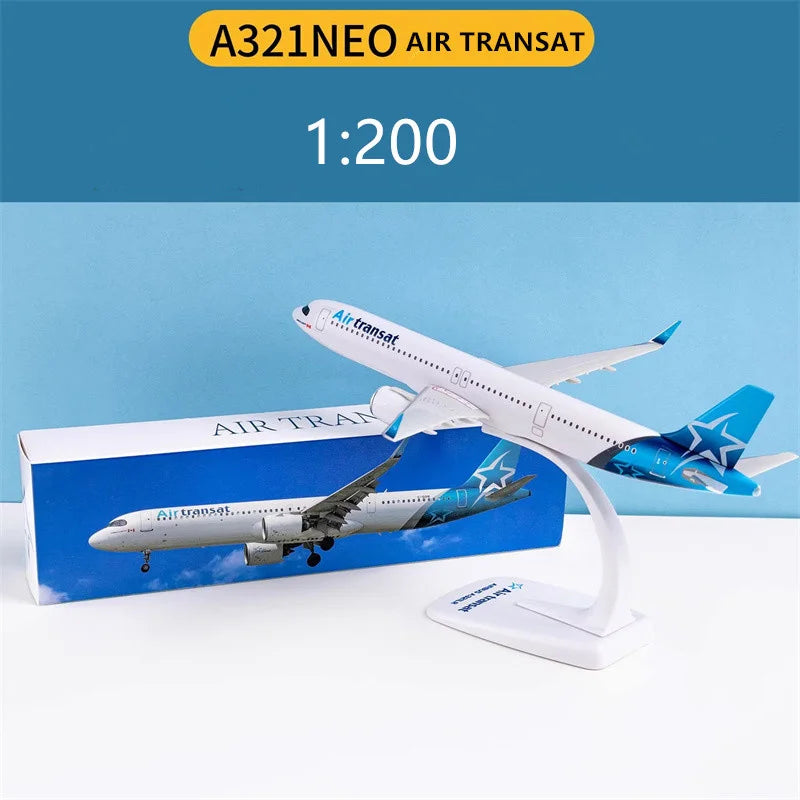 1:200 Scale AIR Transat A321 NEO Airways Airlines ABS Plastic Airplane Model Aircraft Plane Assembly Collection Display Fans