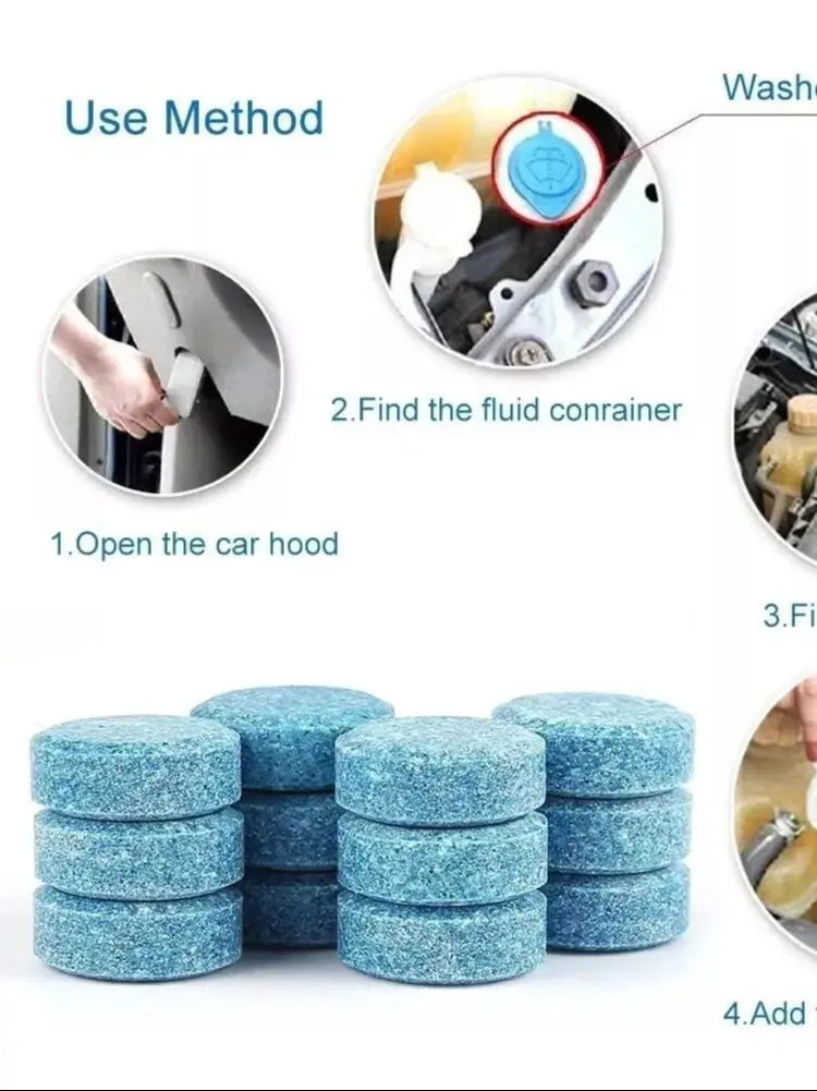 50 PCS Car Glass Water Solid Wiper Essence Super Concentrated Gift Car Cleaning Agent Wiper Essence Clean Effervescent Tablet